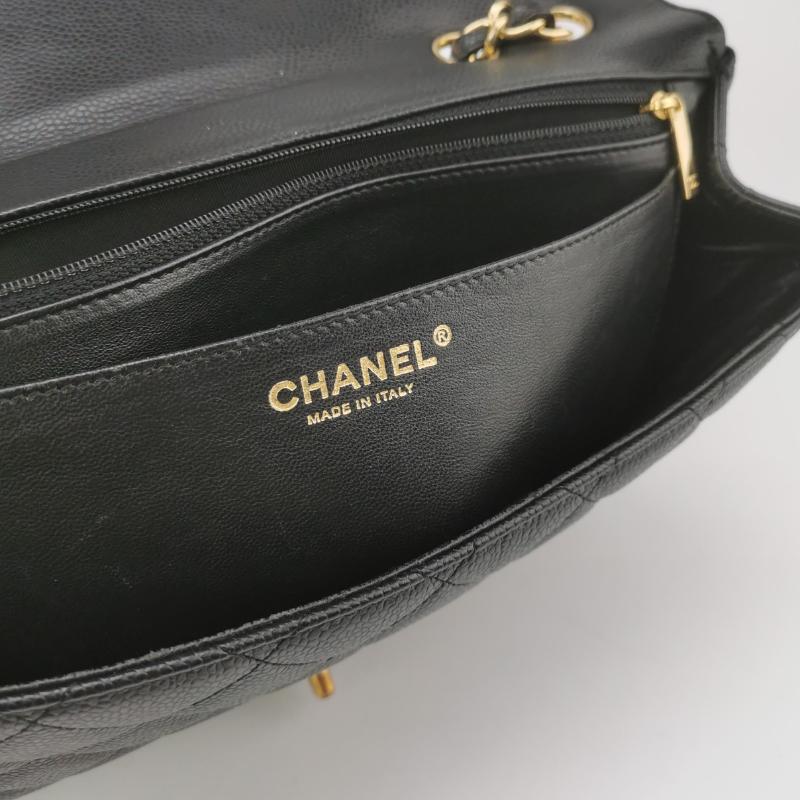 Chanel Classic Leather Jumbo Caviar Leather Single Flap 24k Gold Hardware 2008 en vente 6