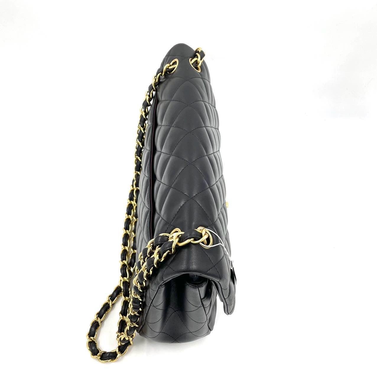 Women's Chanel Classic Flap Jumbo Lambskin Leather Double Flap Gold Hardware, 2011-2012