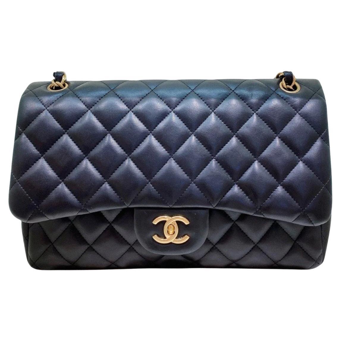 Chanel Classic Flap Jumbo Lambskin Leather Double Flap Gold Hardware, 2011-2012