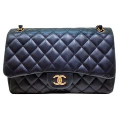 Chanel Classic Flap Jumbo Lambskin Leather Double Flap Gold Hardware, 2011-2012