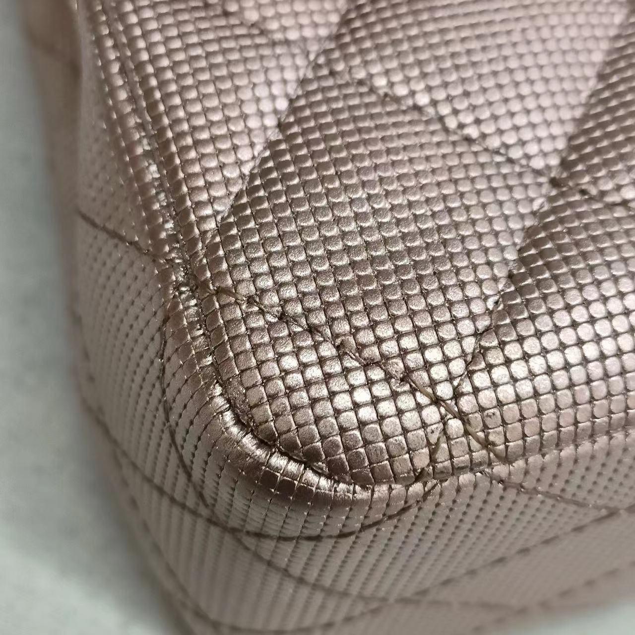 Chanel Classic Flap Medium 2016 Pink Metallic Pixel Effect Calfskin Leather 5