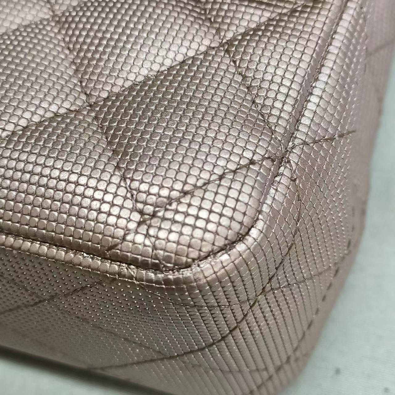 Chanel Classic Flap Medium 2016 Pink Metallic Pixel Effect Calfskin Leather 6