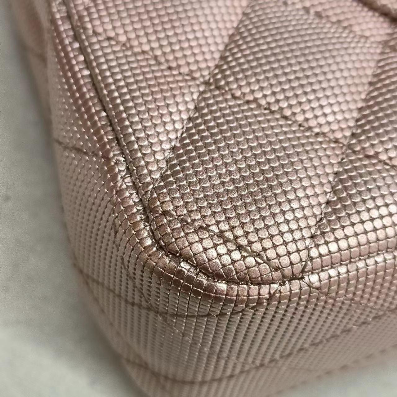Chanel Classic Flap Medium 2016 Pink Metallic Pixel Effect Calfskin Leather 9