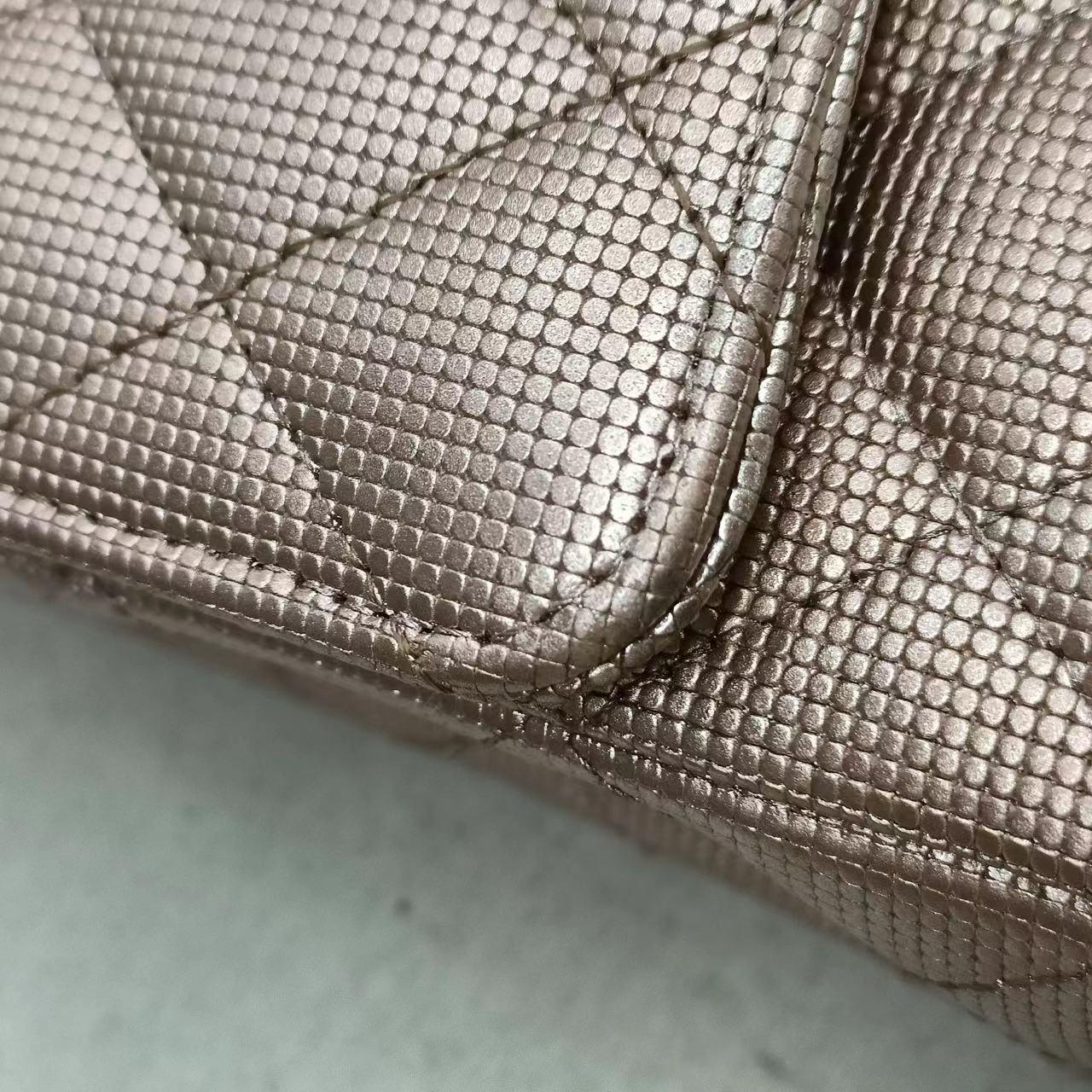 Chanel Classic Flap Medium 2016 Pink Metallic Pixel Effect Calfskin Leather 13