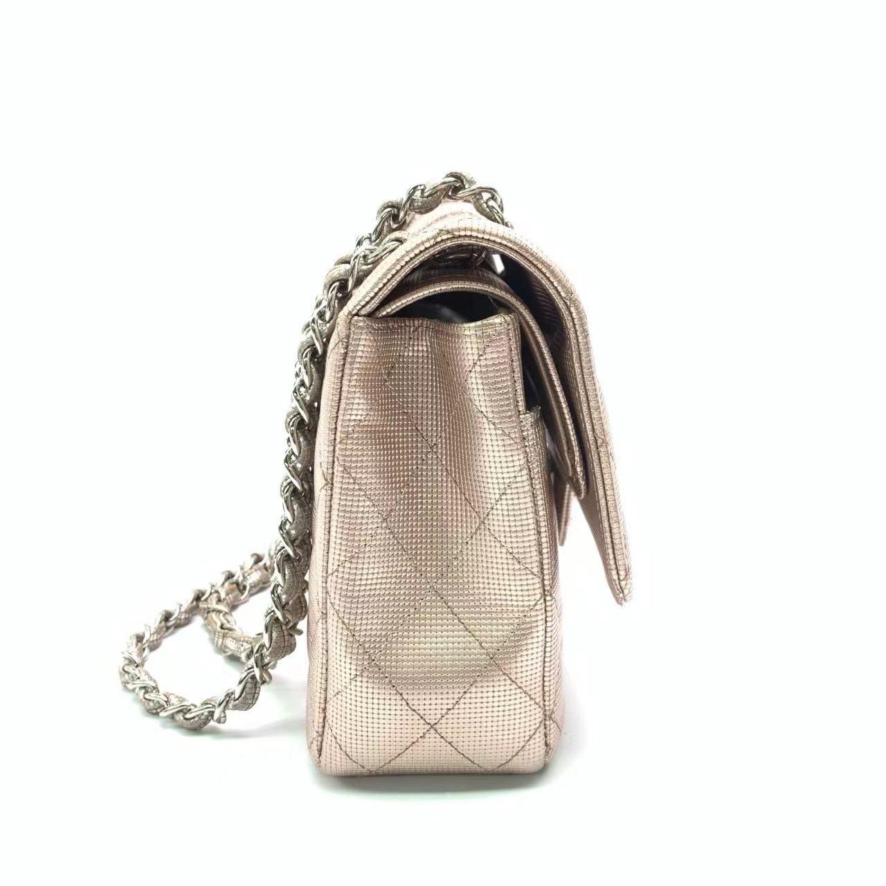 Women's Chanel Classic Flap Medium 2016 Pink Metallic Pixel Effect Calfskin Leather