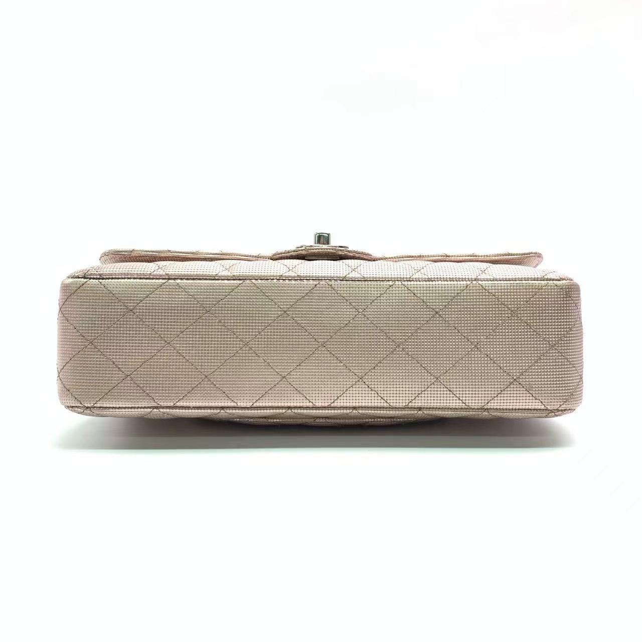 Chanel Classic Flap Medium 2016 Pink Metallic Pixel Effect Calfskin Leather 3