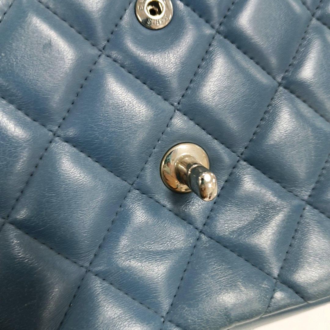 Chanel Classic Flap Jumbo Large Blue Lambskin Leather, 2012-2013 5