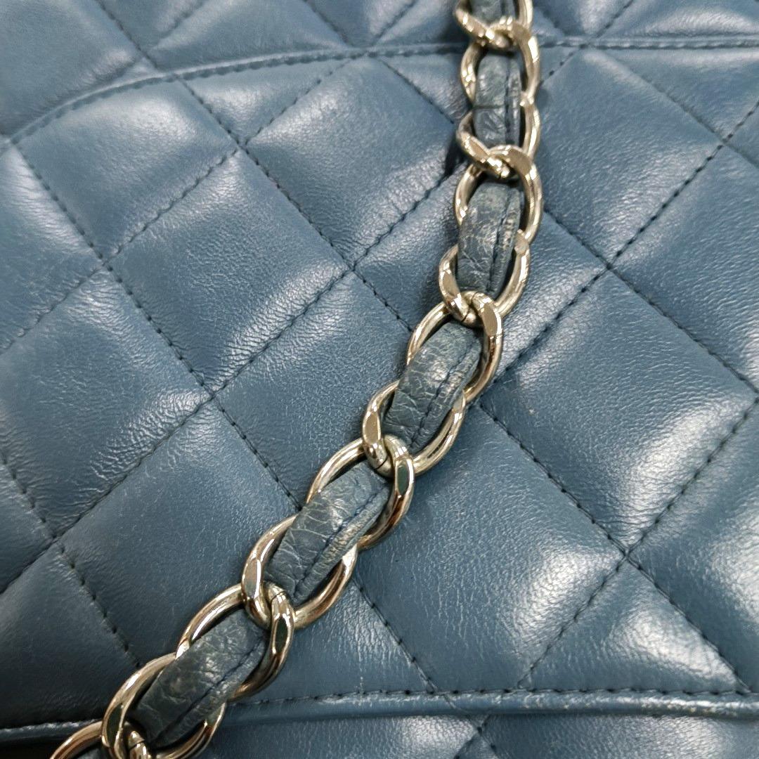 Chanel Classic Flap Jumbo Large Blue Lambskin Leather, 2012-2013 6