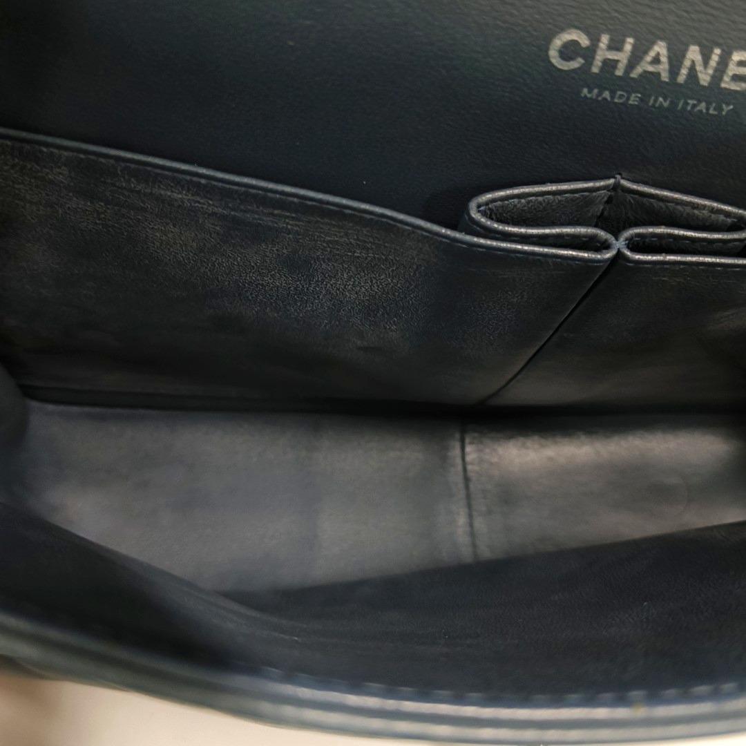Chanel Classic Flap Jumbo Large Blue Lambskin Leather, 2012-2013 8