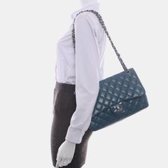 Chanel Classic Flap Jumbo Large Blue Lambskin Leather, 2012-2013