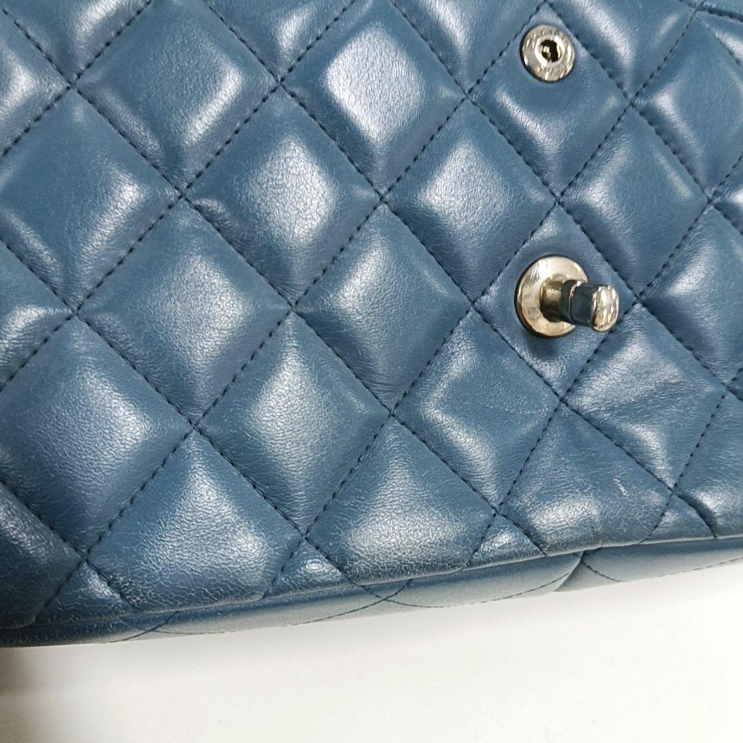 Women's Chanel Classic Flap Jumbo Large Blue Lambskin Leather, 2012-2013