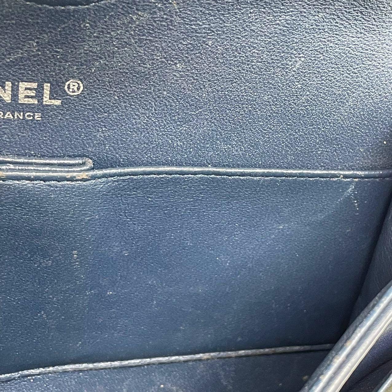 Chanel Classic Flap Medium Grünes Lackleder Silberne Hardware, 2014-2015 im Angebot 6