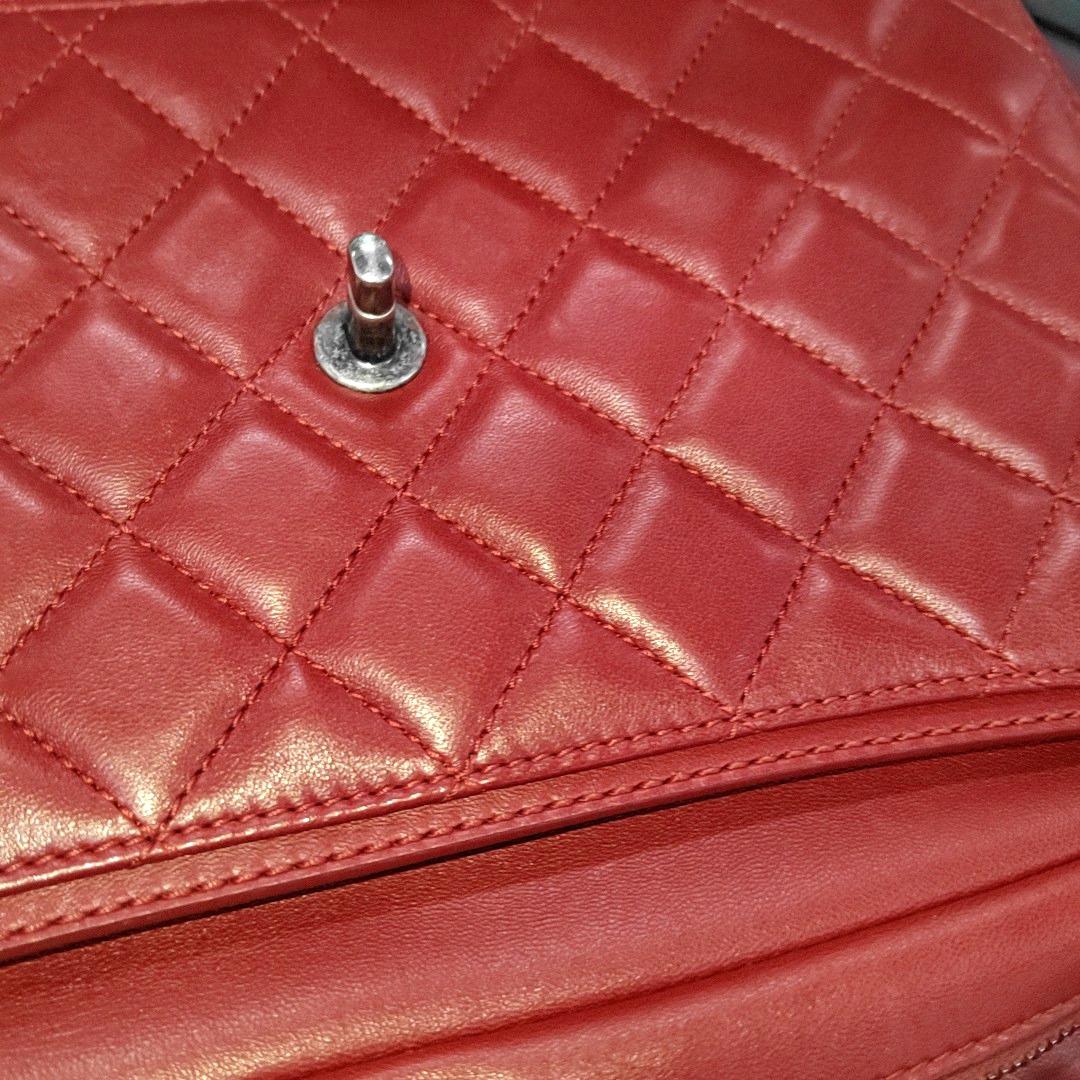Chanel Classic Flap Jumbo Large Red Calfskin Leather, 2013-2014 9