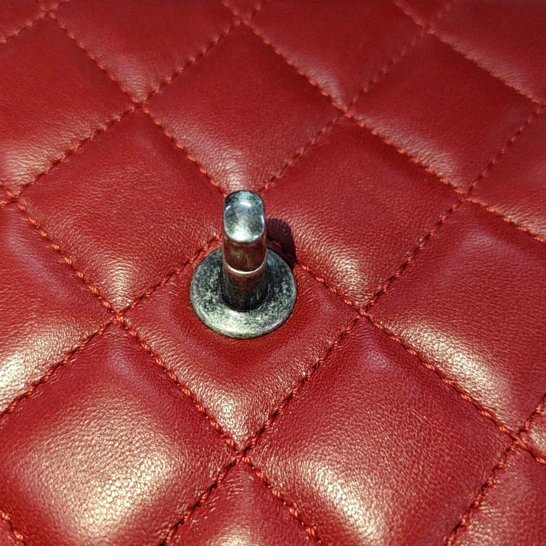 Chanel Classic Flap Jumbo Large Red Calfskin Leather, 2013-2014 2