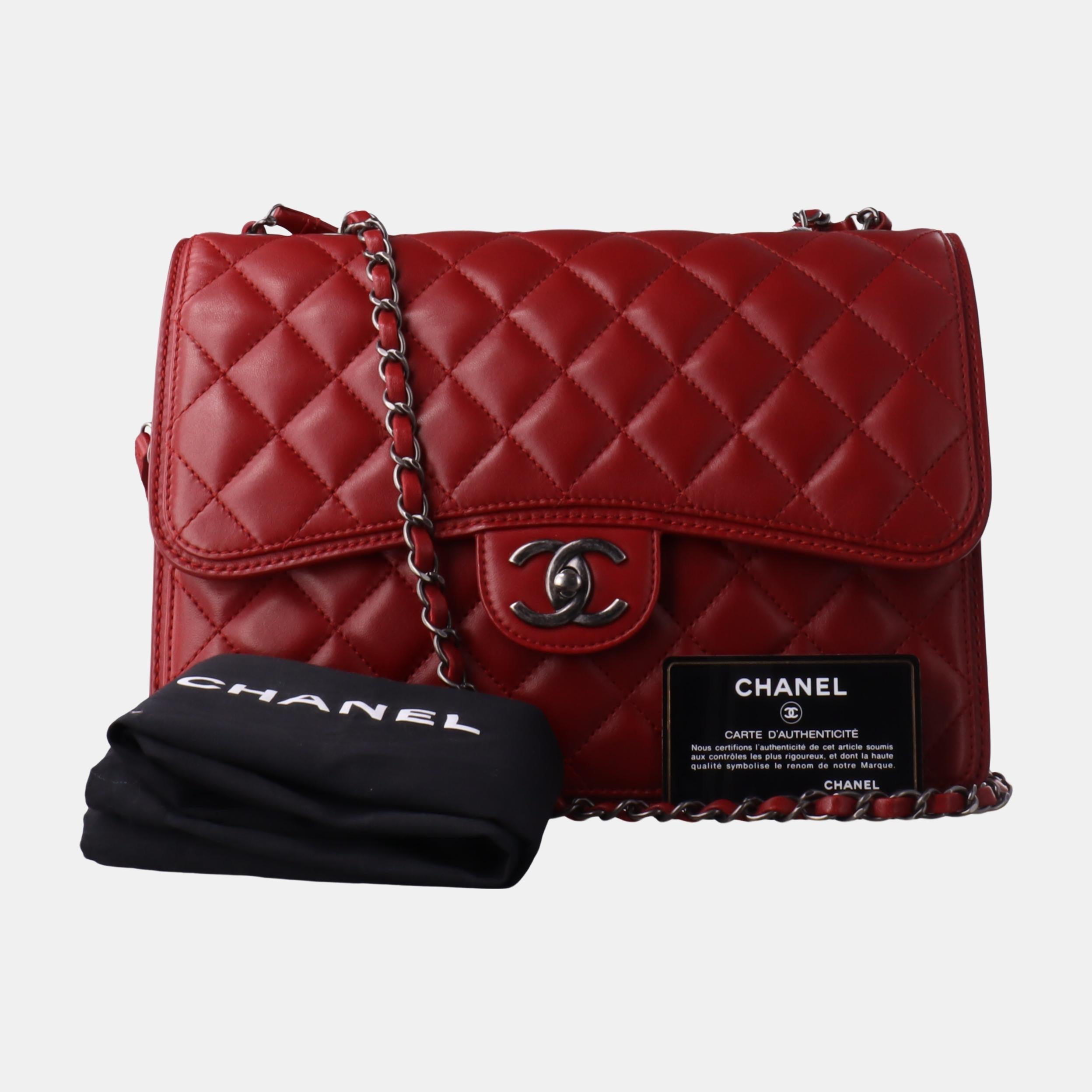 Chanel Classic Flap Jumbo Large Red Calfskin Leather, 2013-2014 3
