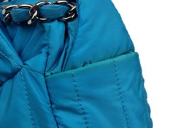 Chanel Classic Flap Jumbo Neon 216390 Blue Nylon Shoulder Bag