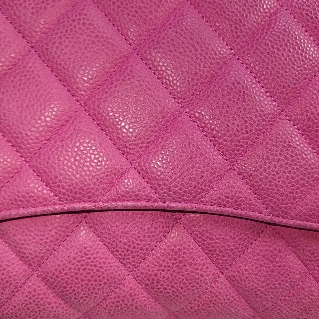 Chanel Classic Flap Jumbo Pink Caviar Leather Double Flap Silver Hardware, 2013 7