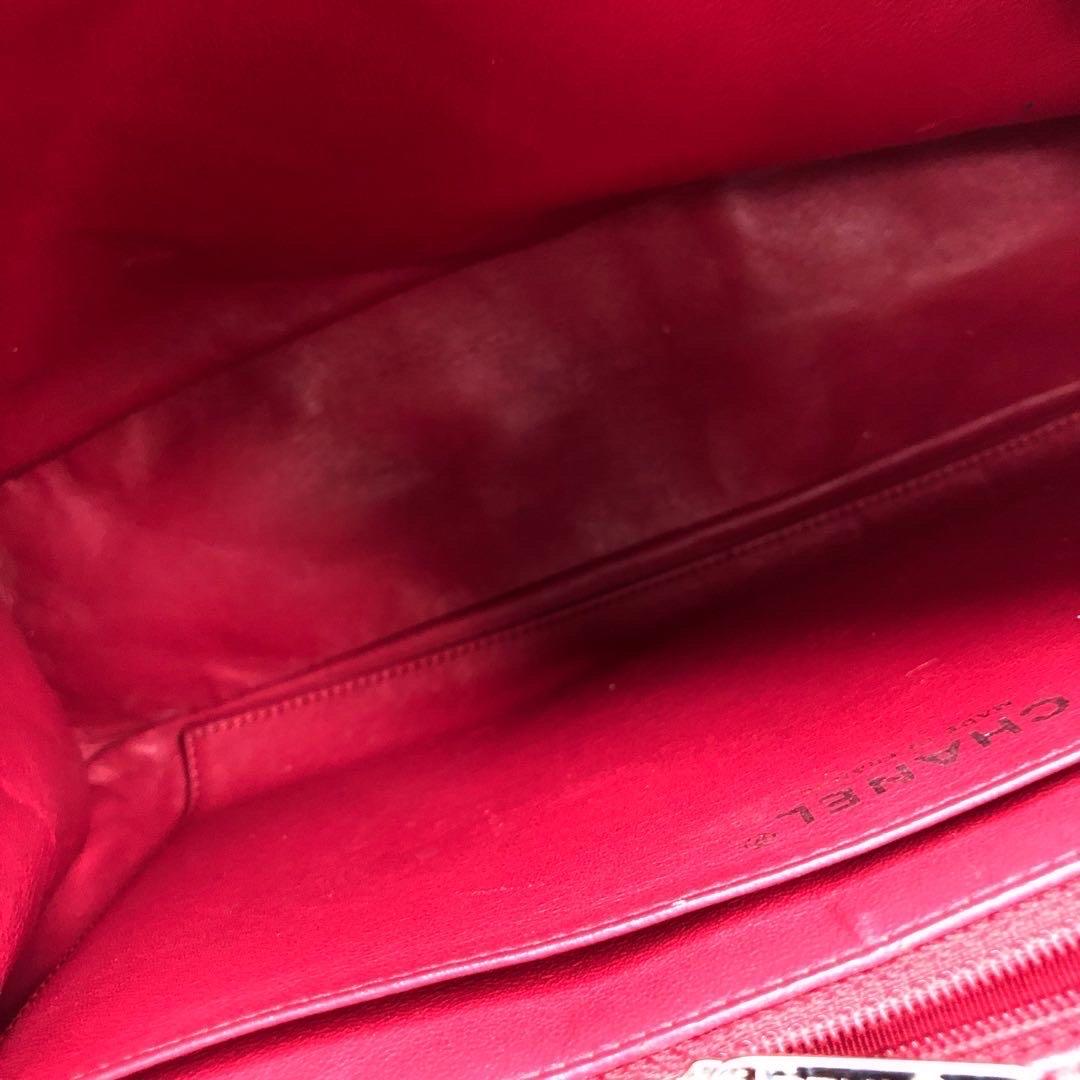 Chanel Classic Flap Jumbo Rotes Kaviar Leder Einzelklappe Silberne Hardware im Angebot 6