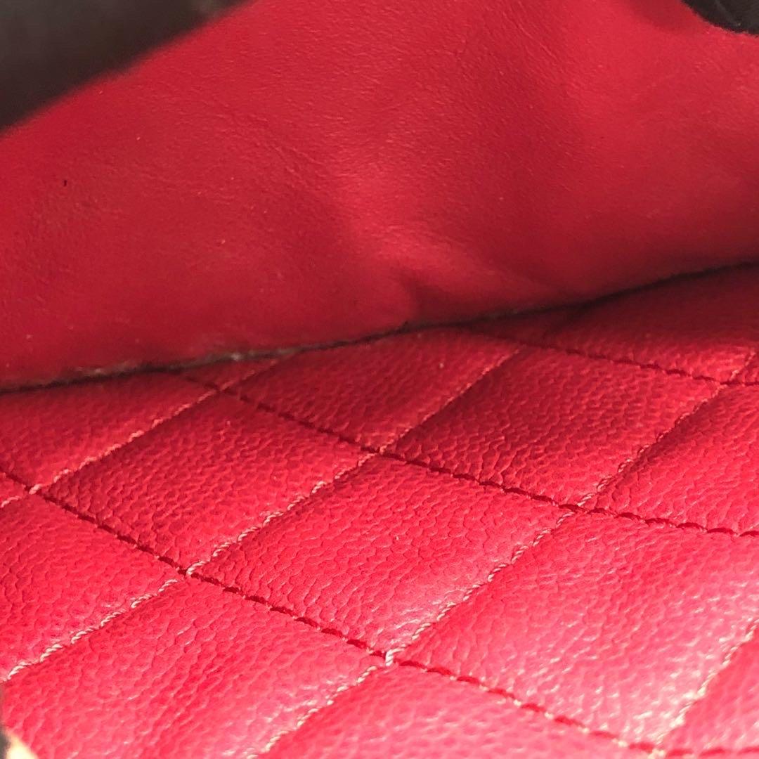 Chanel Classic Flap Jumbo Rotes Kaviar Leder Einzelklappe Silberne Hardware im Angebot 9