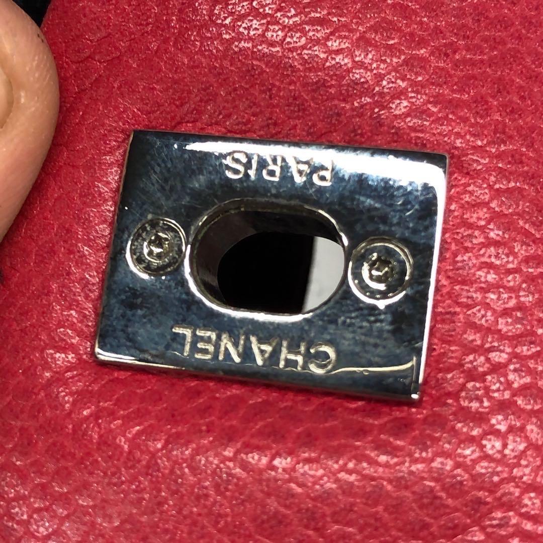 Chanel Classic Flap Jumbo Rotes Kaviar Leder Einzelklappe Silberne Hardware im Angebot 10