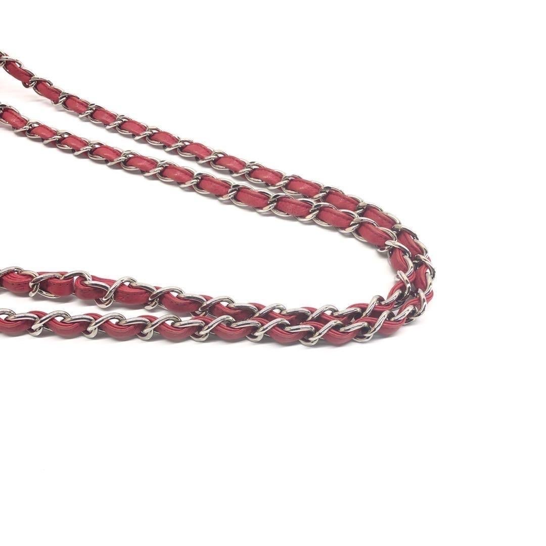 Chanel Classic Flap Jumbo Rotes Kaviar Leder Einzelklappe Silberne Hardware im Angebot 1