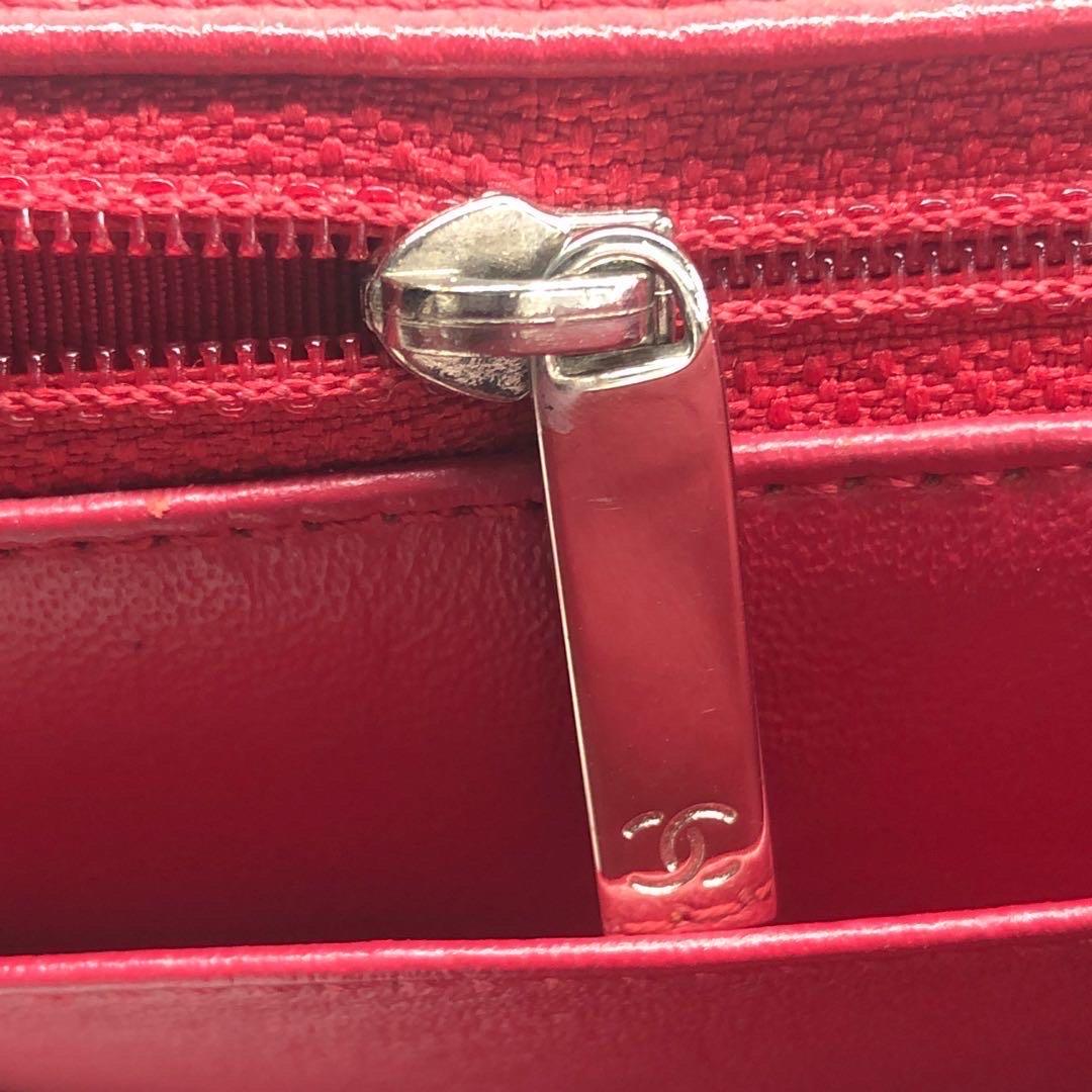 Chanel Classic Flap Jumbo Rotes Kaviar Leder Einzelklappe Silberne Hardware im Angebot 3
