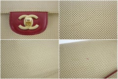 Chanel Classic Flap Lambskin Perforated Medium Single 12ct927 Beige Shoulder Bag