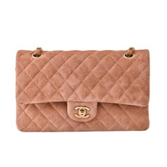 Chanel Classic Flap Light Pink Suede Medium Bag