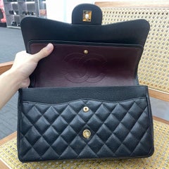 Chanel Classic Flap Maxi 2011 Black Caviar Leather Double Flap with Gold HW