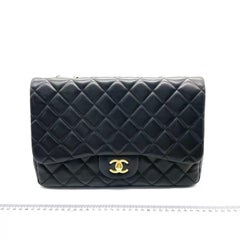 Chanel Classic Flap Maxi 2011 Black Lambskin Leather Single Flap Gold Hardware