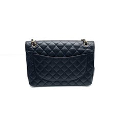 Chanel Classic Flap Maxi 2012 Black Caviar Leather Double Flap with Gold HW