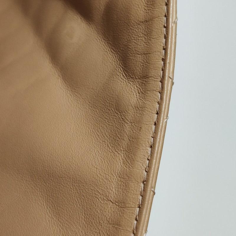 Chanel Classic Flap Maxi Beige Latte Lambskin Leather Giant Gold-tone CC Logo 2