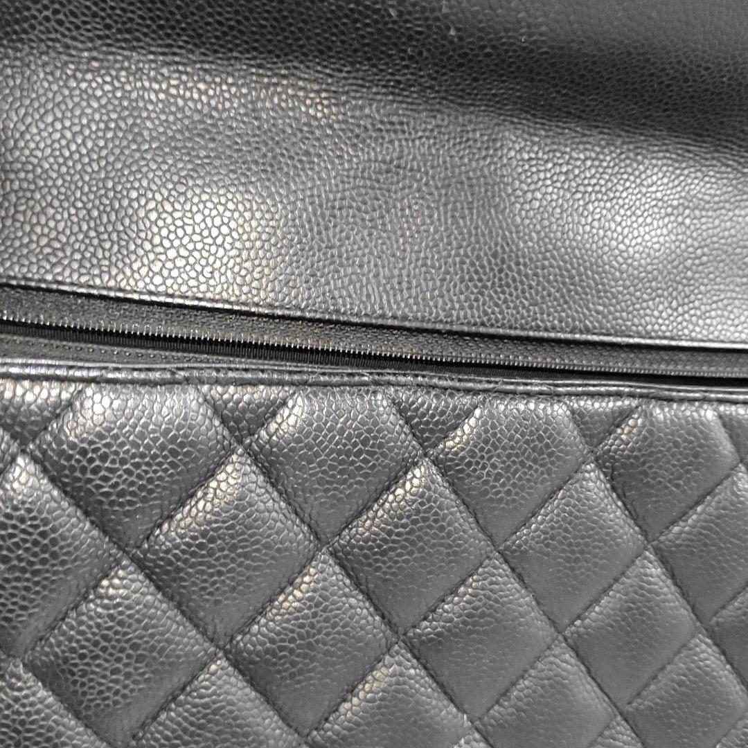 Chanel Classic Flap Maxi Black Caviar Leather Single Flap with Silver Hardware 8