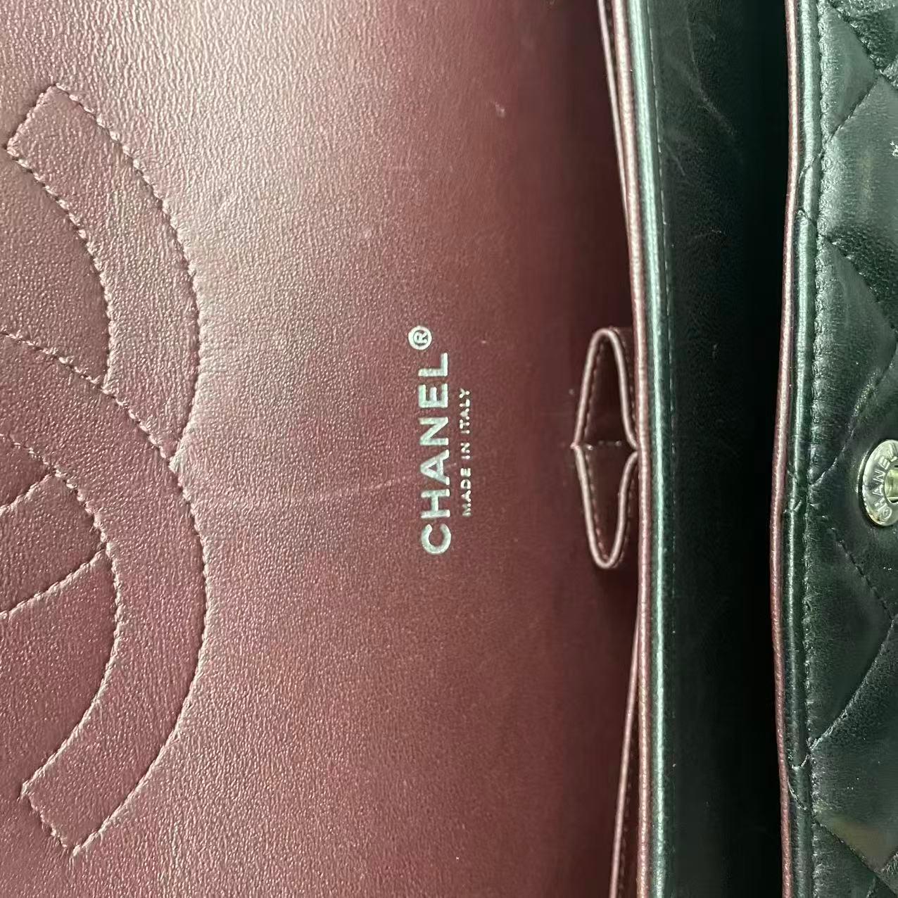 Chanel Classic Leather Double Flap Silver Hardware 2013 en vente 3