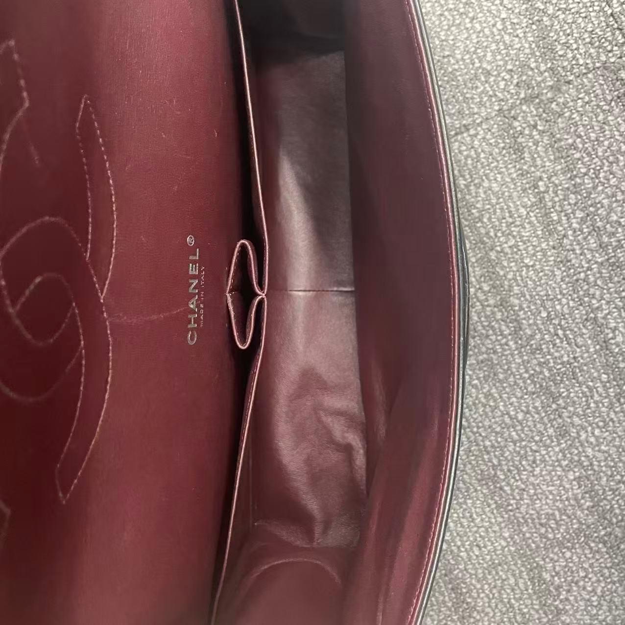 Chanel Classic Leather Double Flap Silver Hardware 2013 en vente 4