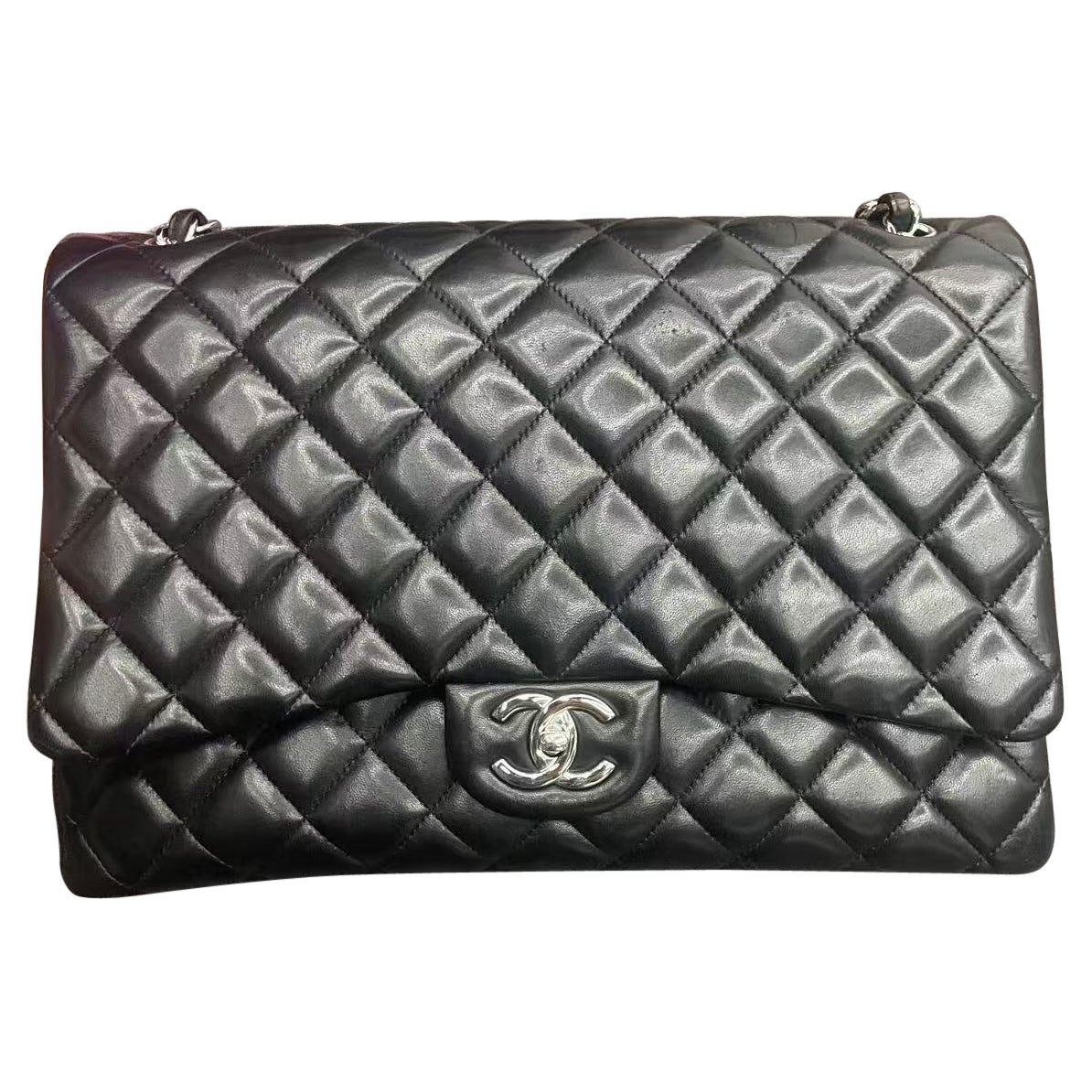 Chanel Classic Leather Double Flap Silver Hardware 2013