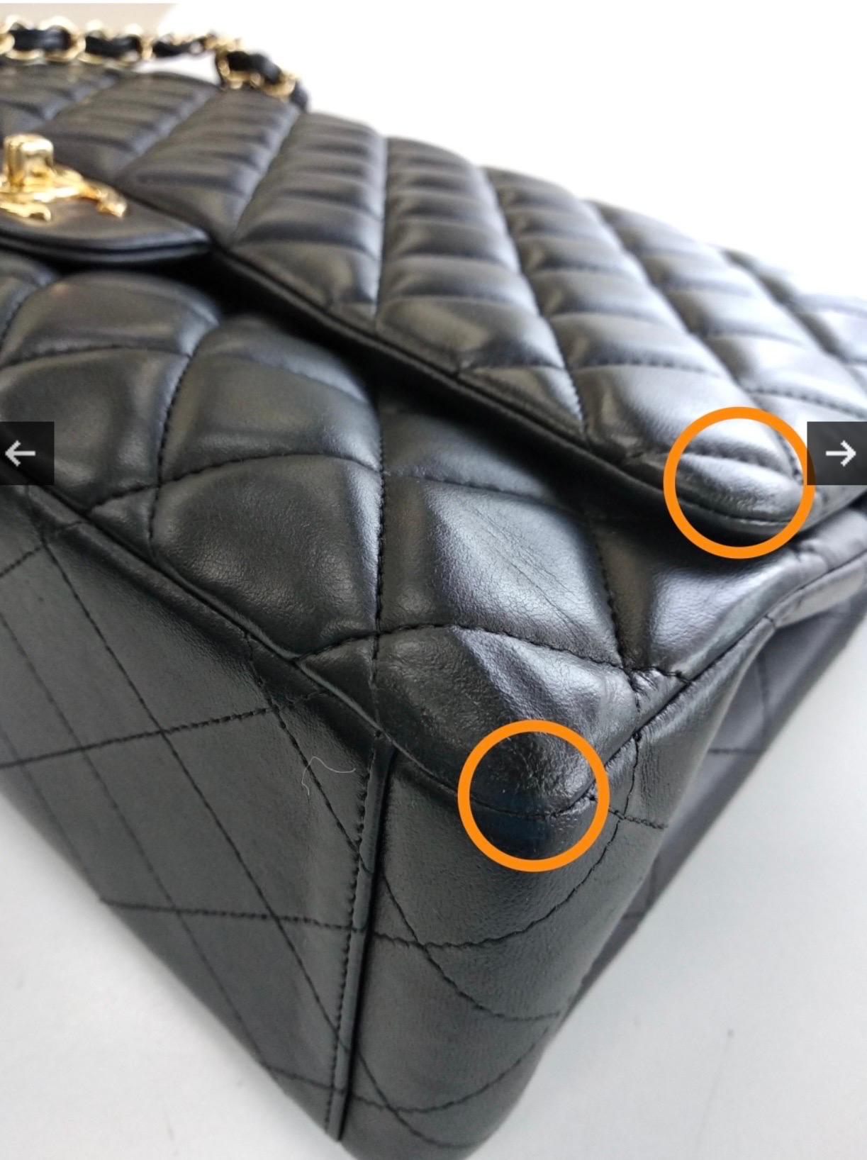 Chanel Classic Flap Maxi Black Lambskin Leather Double Flap with Gold-tone Hardw For Sale 5
