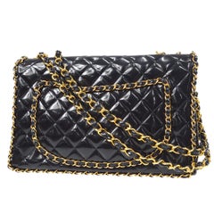 Chanel Classic Flap Maxi Chain Umhängetasche Schwarz