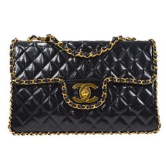 Chanel Classic Flap Maxi Chain Umhängetasche Schwarz