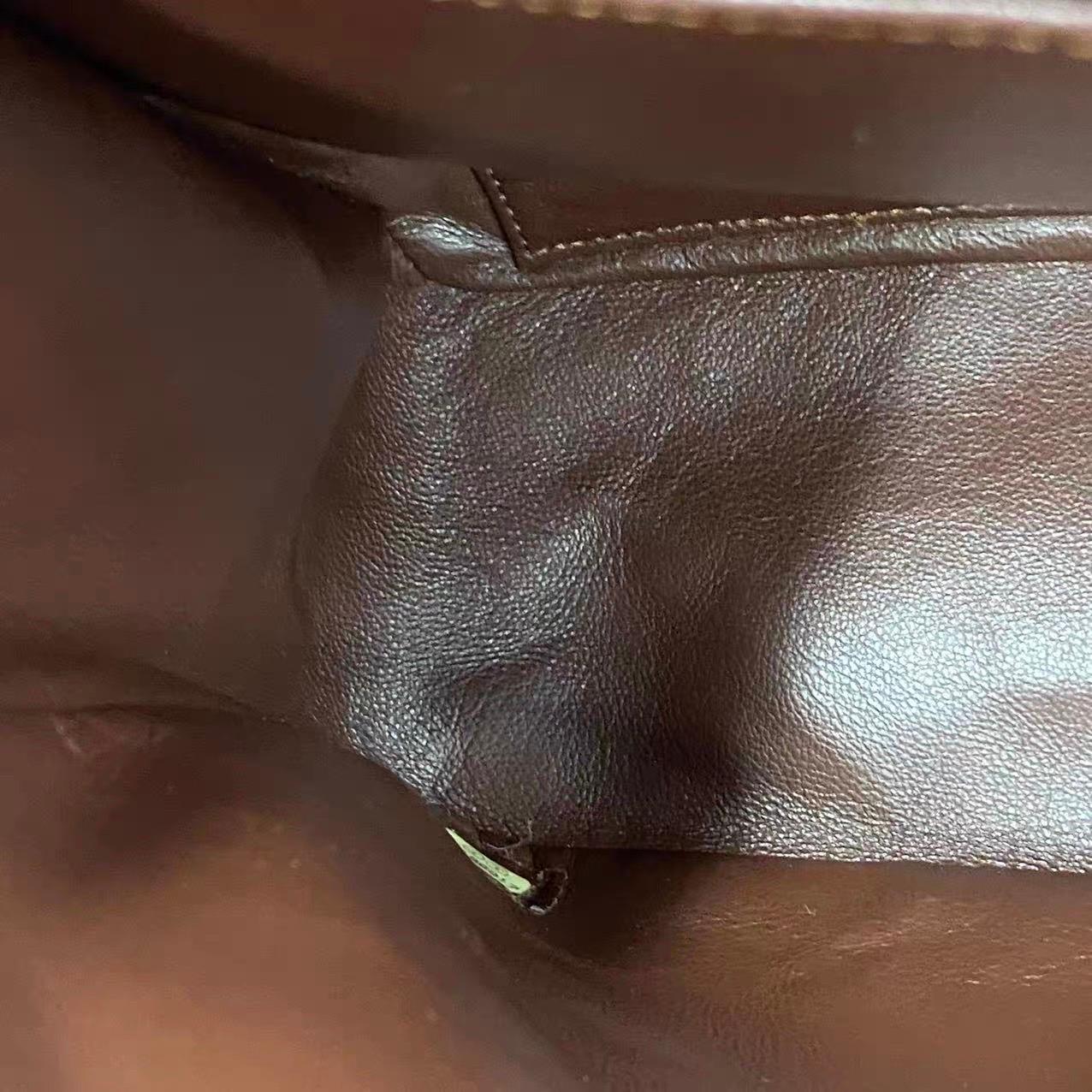 Chanel Classic Flap Maxi Chocolate Brown Lammfell Leder Single Flap Silver im Angebot 12