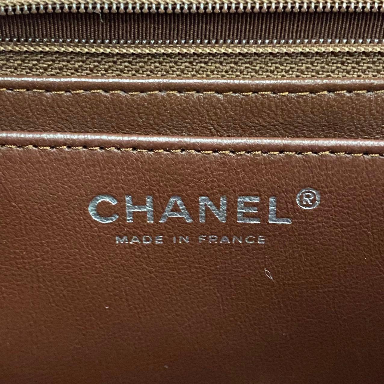 Chanel Classic Flap Maxi Chocolate Brown Lammfell Leder Single Flap Silver im Angebot 2