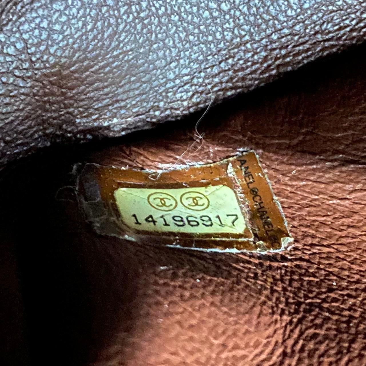 Chanel Classic Flap Maxi Chocolate Brown Lammfell Leder Single Flap Silver im Angebot 3