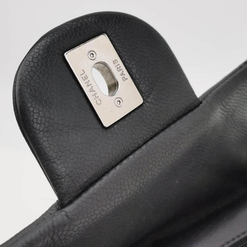 Chanel Classic Flap Maxi Soft Caviar Leather Silver-tone Hardware Giant CC Logo 5