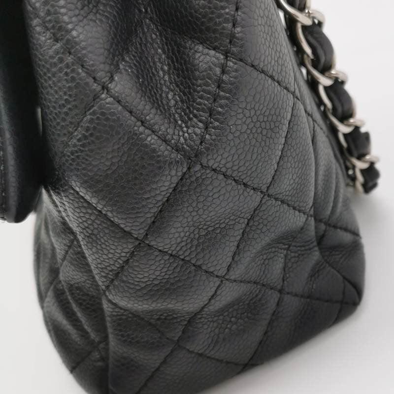 Chanel Classic Flap Maxi Soft Caviar Leather Silver-tone Hardware Giant CC Logo 9