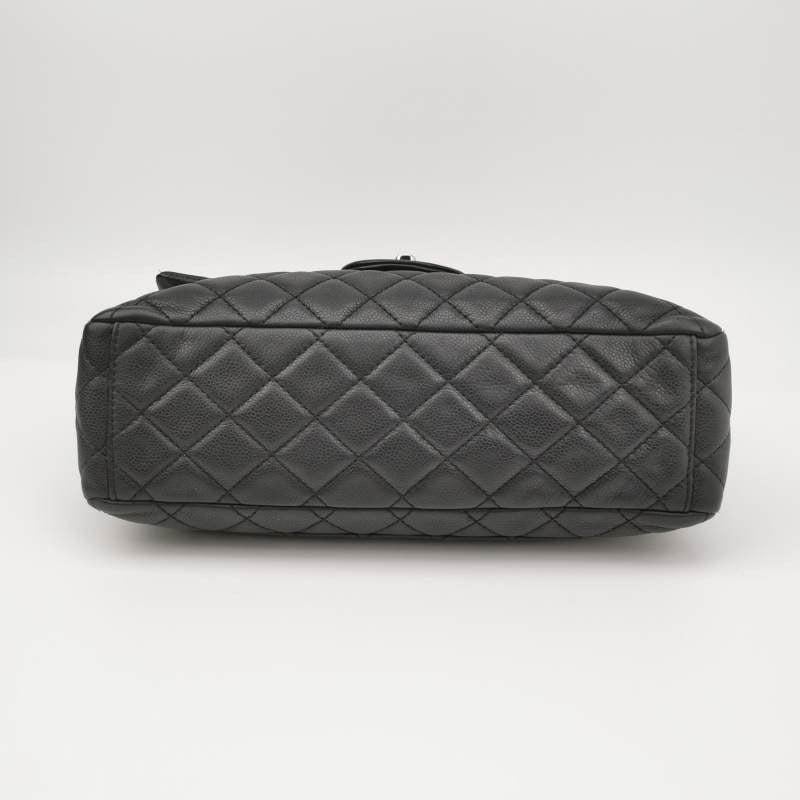 Chanel Classic Flap Maxi Soft Caviar Leather Silver-tone Hardware Giant CC Logo 2