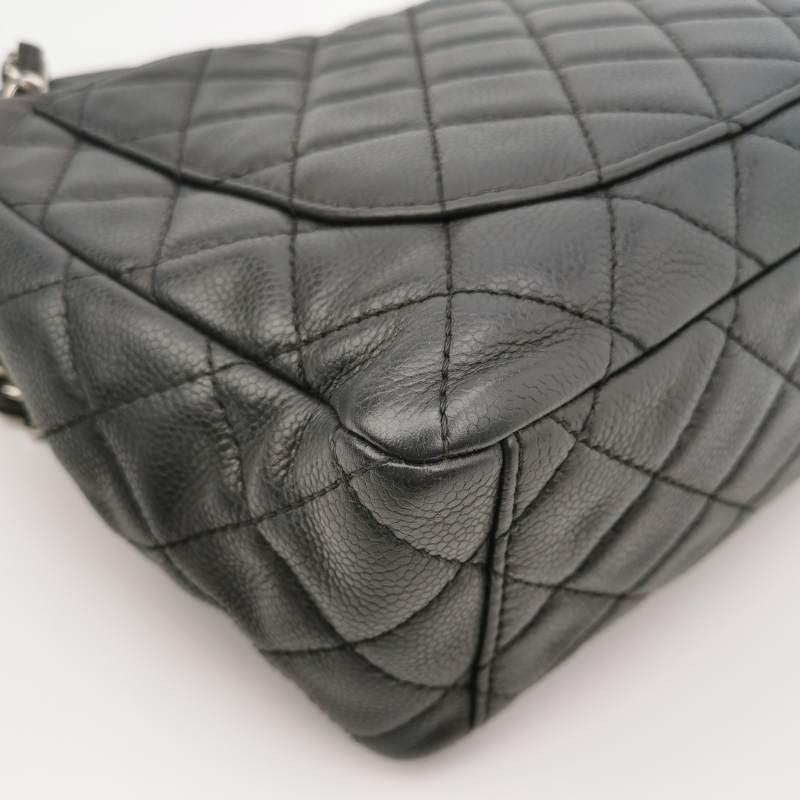 Chanel Classic Flap Maxi Soft Caviar Leather Silver-tone Hardware Giant CC Logo 3
