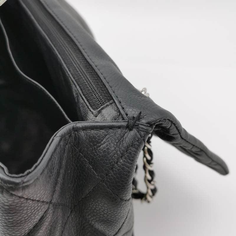 Chanel Classic Flap Maxi Soft Caviar Leather Silver-tone Hardware Giant CC Logo 4