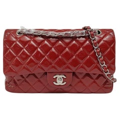 Chanel Classic Flap Medium 2011 Red Patent Leather Silver Hardware