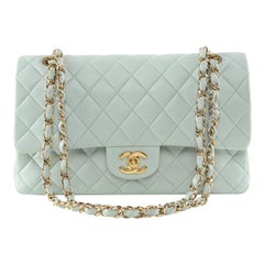 Chanel Classic Flap Medium Baby Blue 24k Gold Hardware