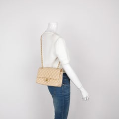 Chanel Classic Flap Medium Beige Lambskin Leather with Gold HW, 2009